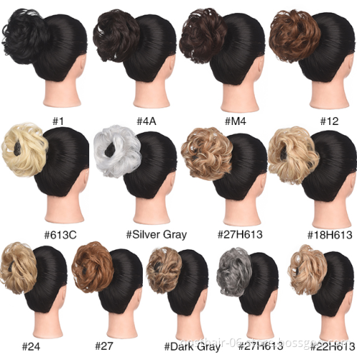Onst Synthetic Flexible Hair drawstring hair bun Chignon Elastic bridal messy bunWavy Scrunchies For Ponytail Extensions